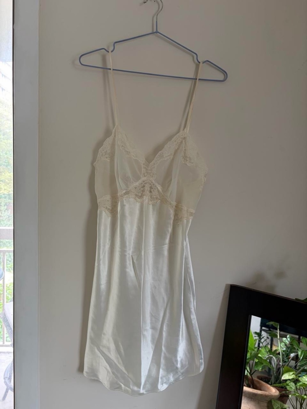 Victoria's Secret Cream Satin Lace Slip